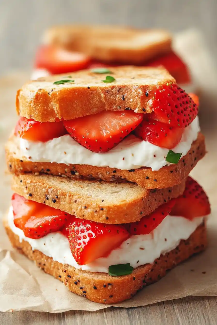 Strawberry and Cream Cheese Sandwich