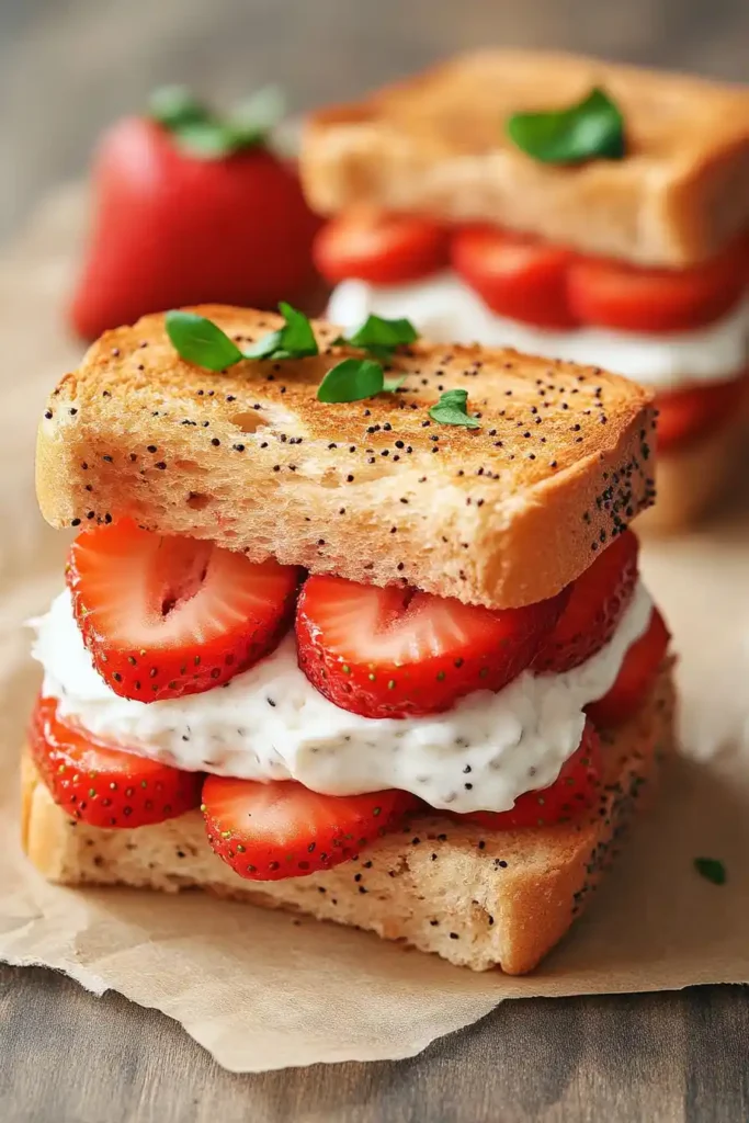 Strawberry and Cream Cheese Sandwich
