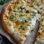 White pizza with garlic pizza sauce