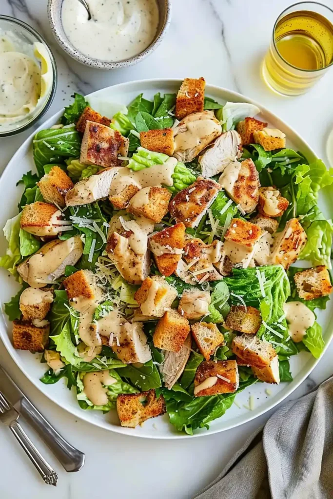 Chicken Caesar Salad with Homemade Croutons