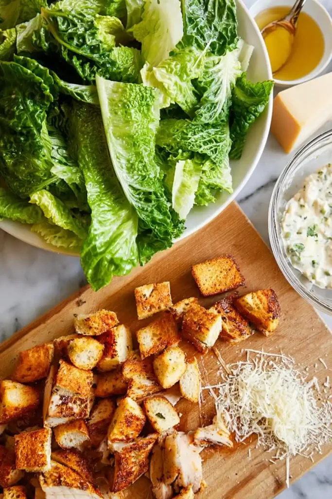 Chicken Caesar Salad with Homemade Croutons