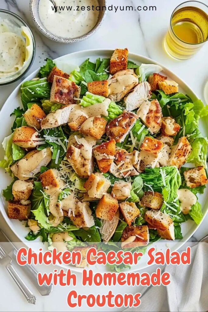 Chicken Caesar Salad with Homemade Croutons