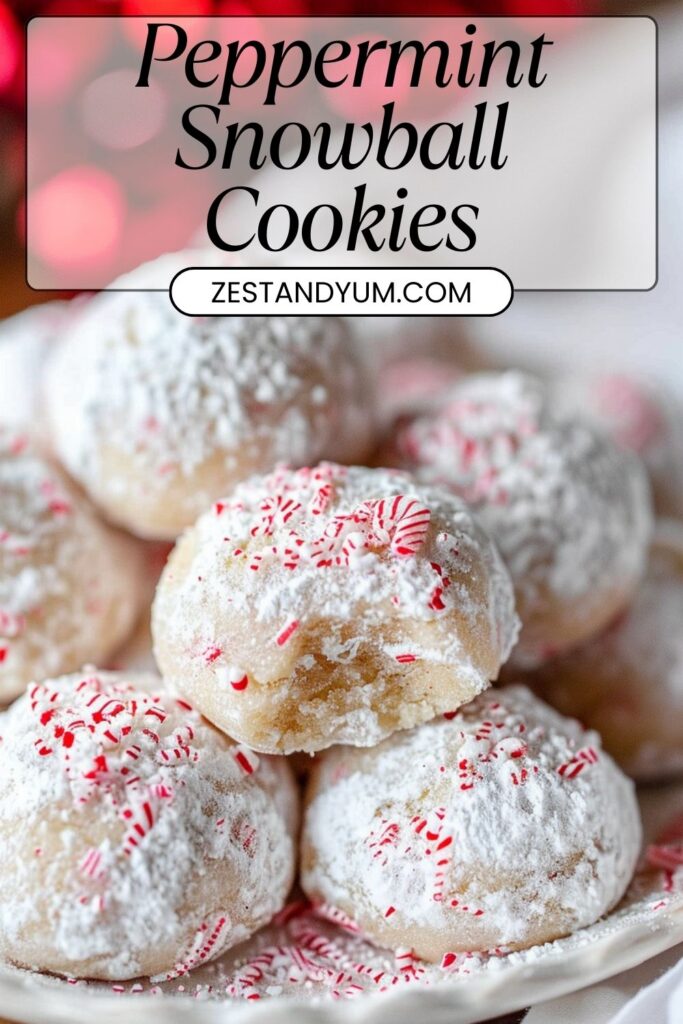 Peppermint Snowball Cookies