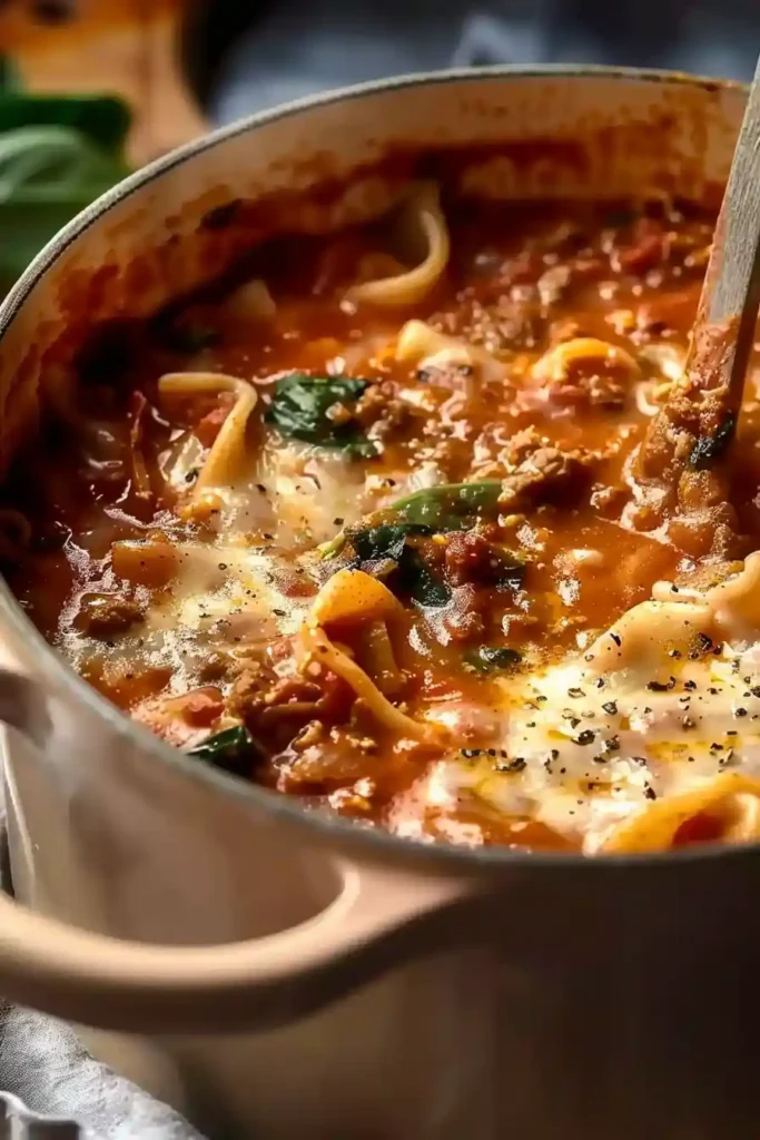 Crock pot Lasagna Soup Recipe