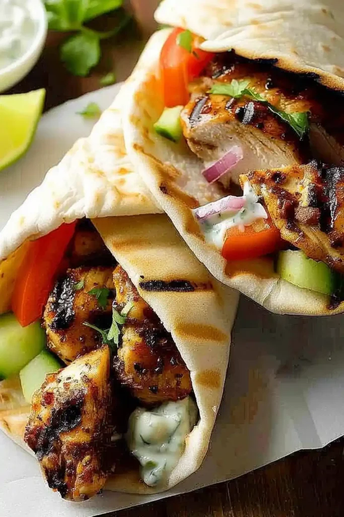 Mediterranean Chicken Gyros with Tzatziki