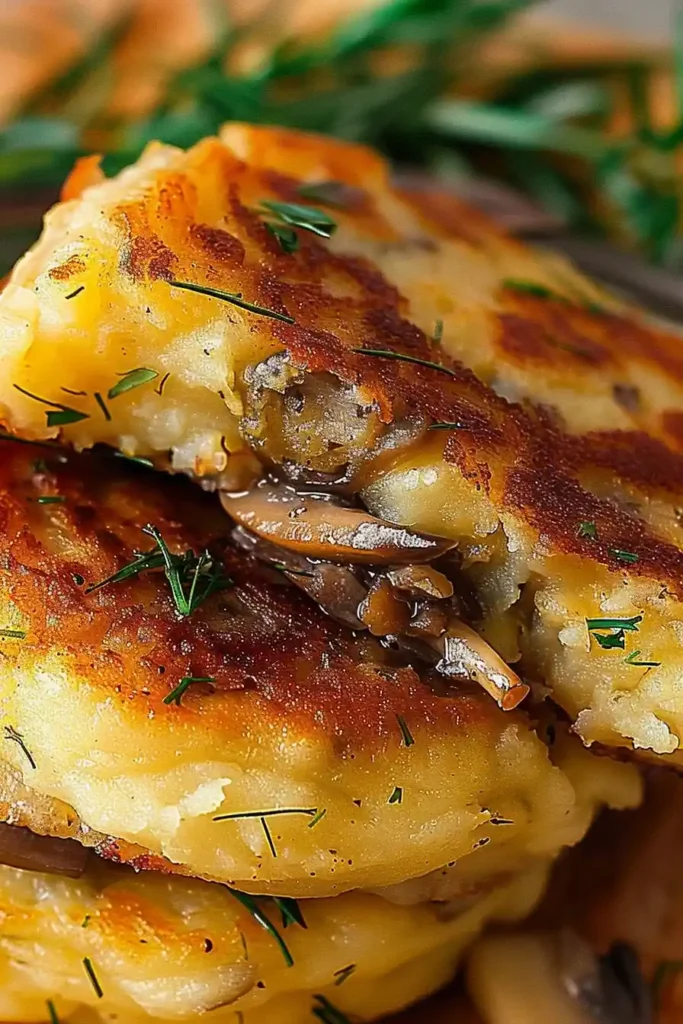 Mushroom Stuffed Potato Pancakes