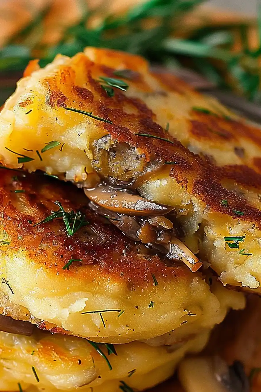 Mushroom Stuffed Potato Pancakes