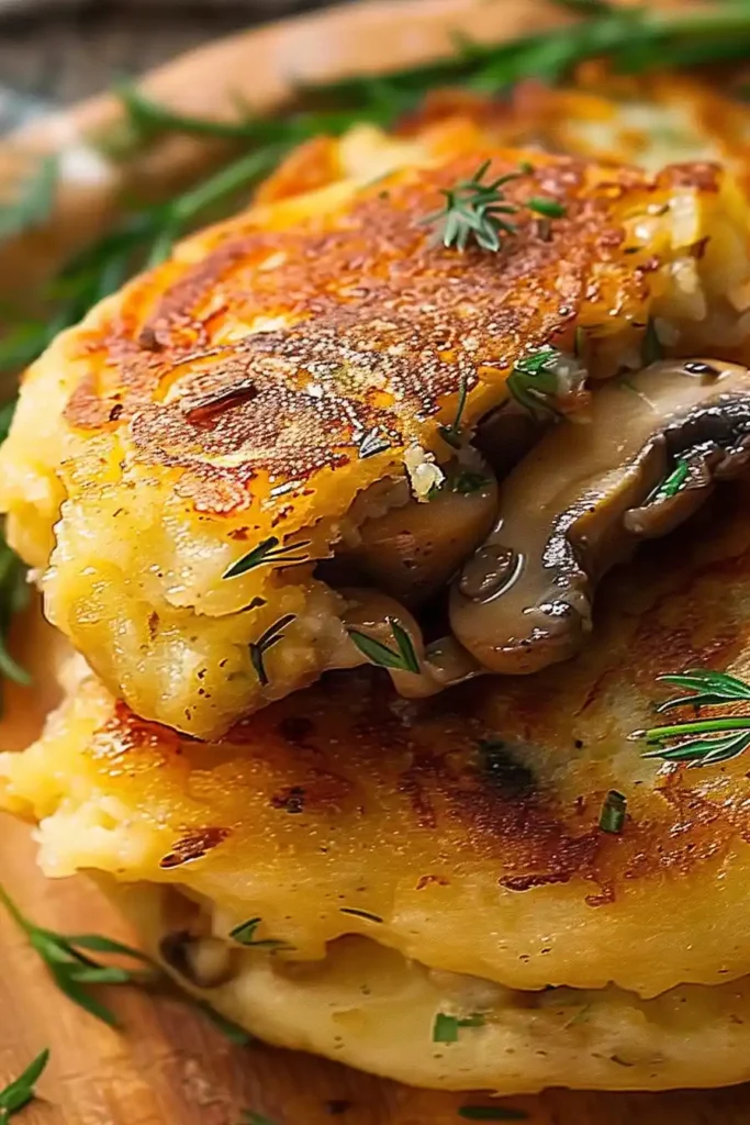 Mushroom Stuffed Potato Pancakes
