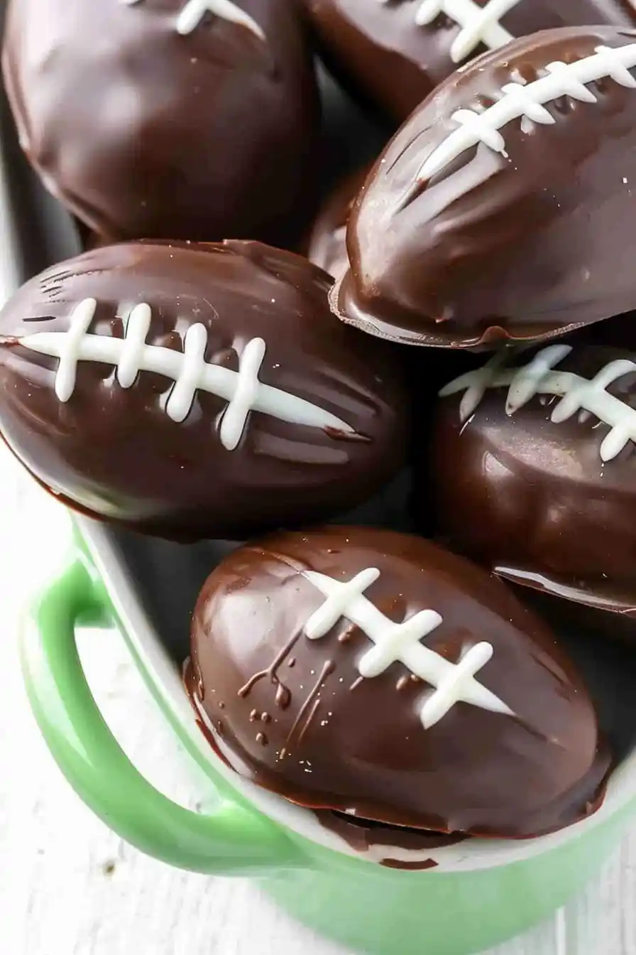Football Shaped Chocolate Peanut Butter Balls