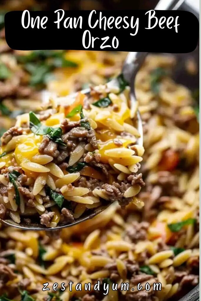 One Pan Cheesy Beef Orzo One Pan Cheesy Beef Orzo