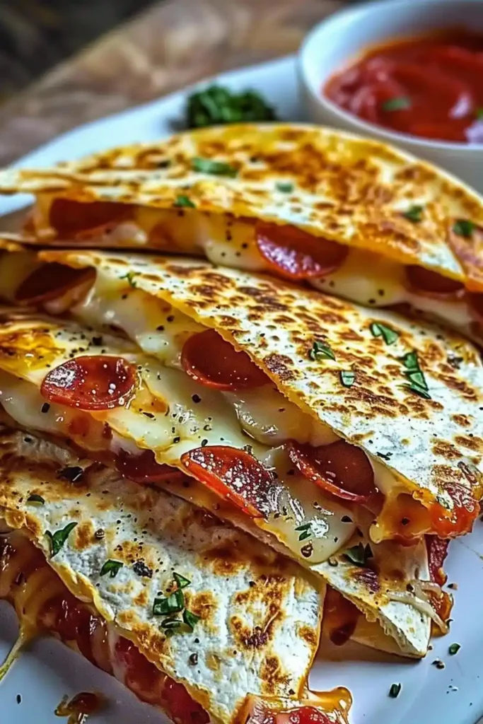 Pepperoni Pizza Quesadillas