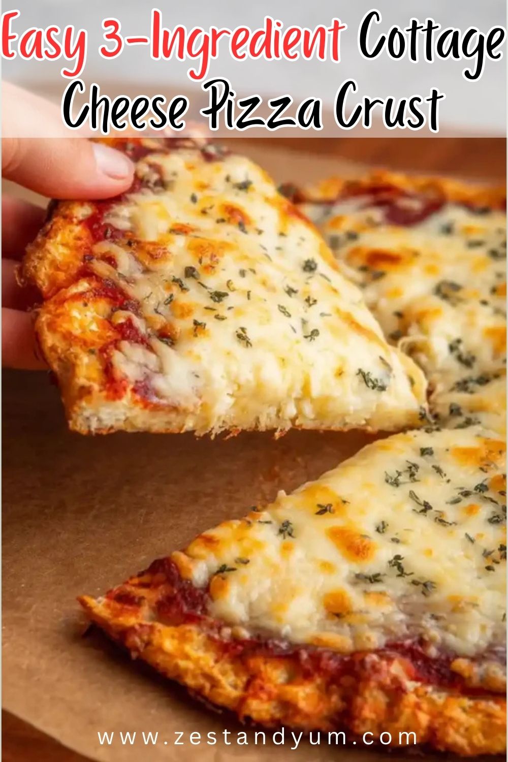 3-Ingredient Cottage Cheese Pizza Crust - ZEST & YUM