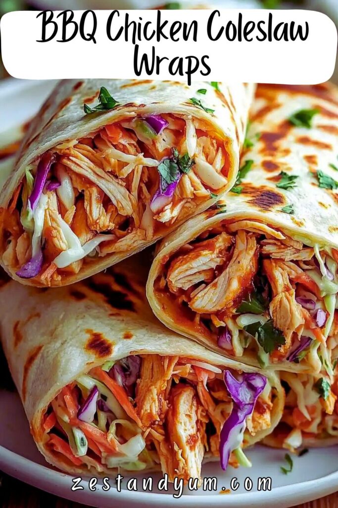 BBQ Chicken Coleslaw Wraps