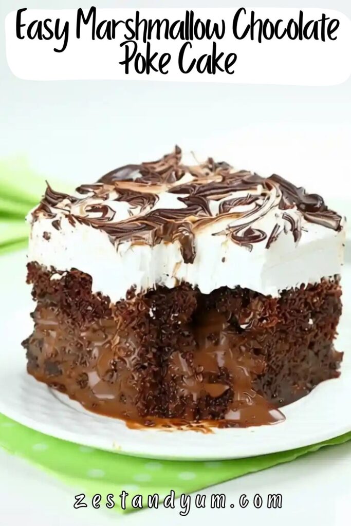 Easy Marshmallow Chocolate Poke Cake