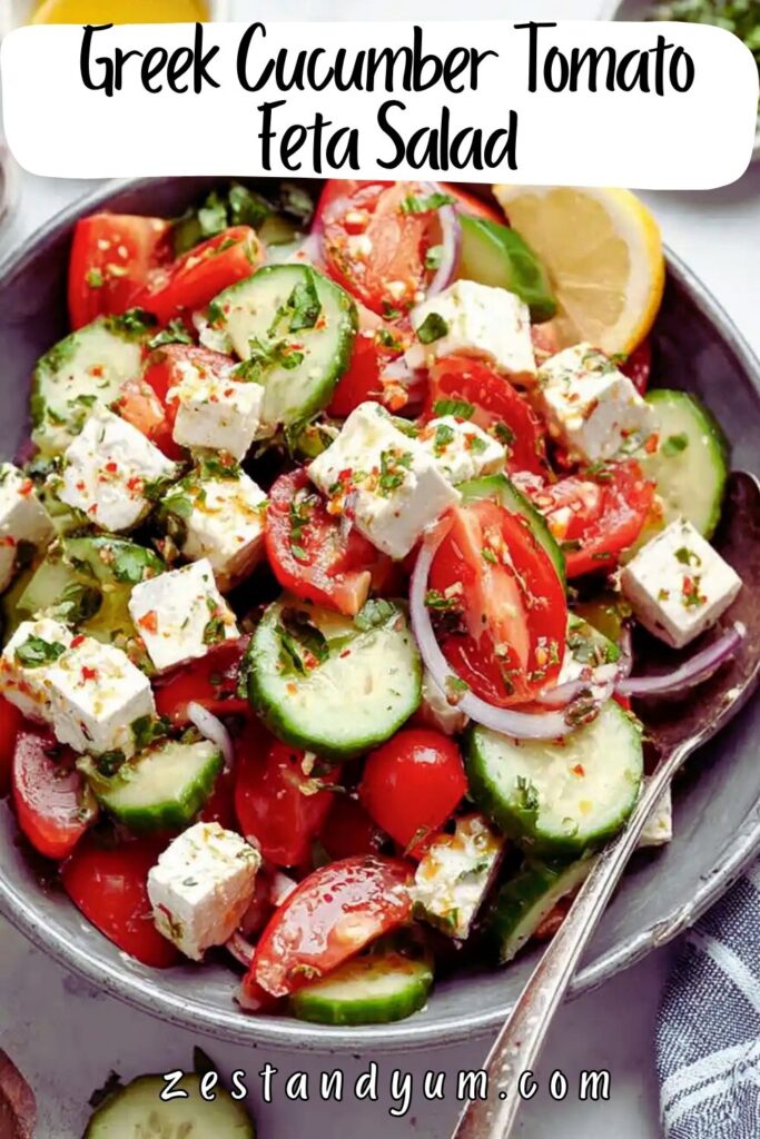 Greek Cucumber Tomato Feta Salad
