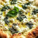 Greek Roasted Garlic Spinach White Pizza