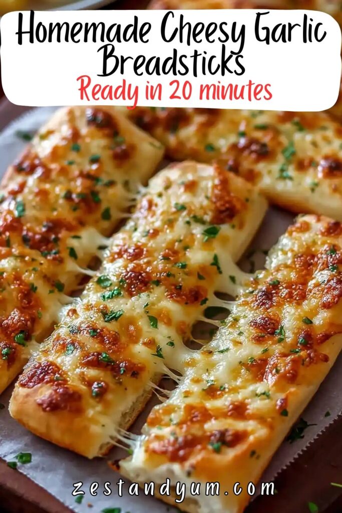 Homemade Cheesy Garlic Breadsticks