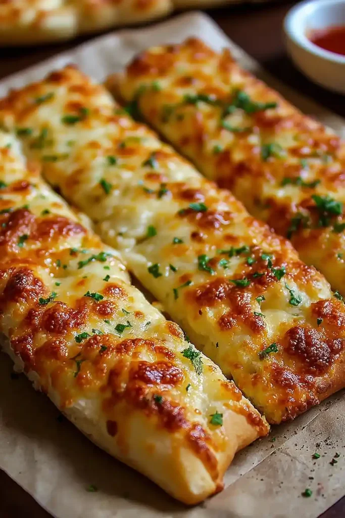 Homemade Cheesy Garlic Breadsticks