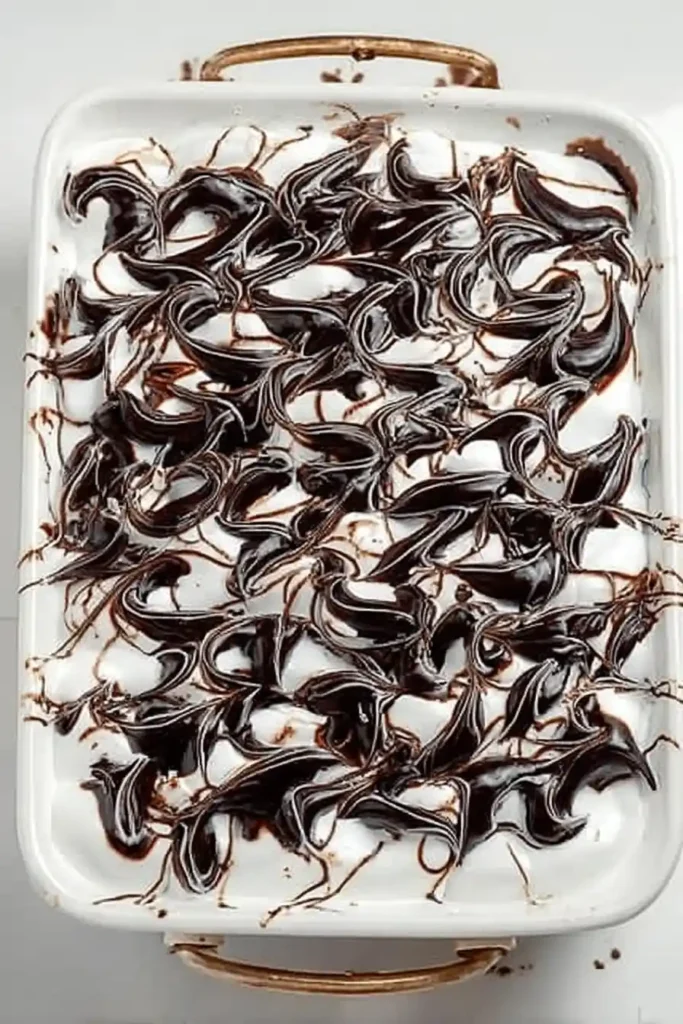 Marshmallow Chocolate Poke Cake