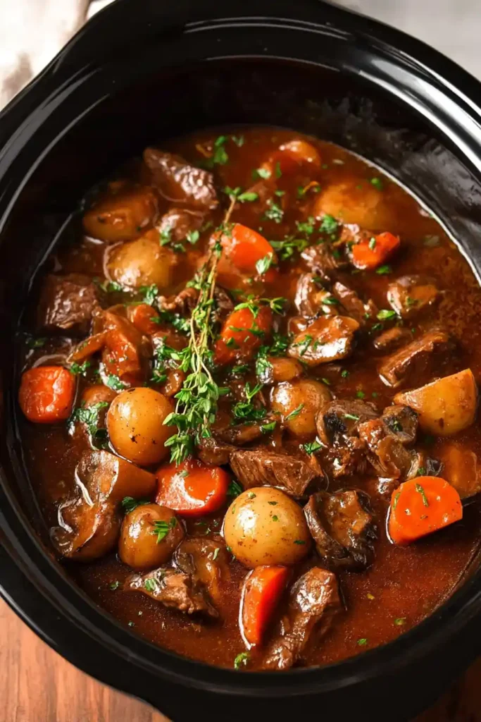 Slow Cooker Beef Mushroom Stew