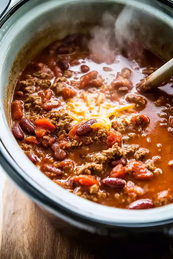 Slow Cooker Beef and Bean Chili