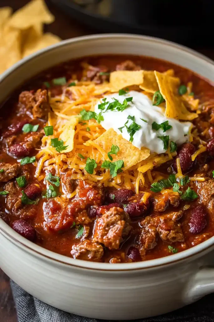 Slow Cooker Beef and Bean Chili