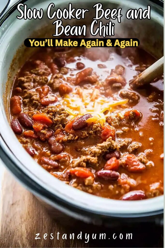 Slow Cooker Beef and Bean Chili