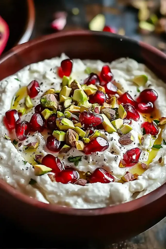 Creamy Pomegranate Pistachio Whipped Feta Dip