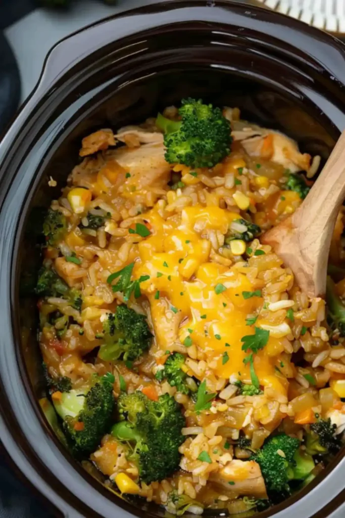 Crock Pot Chicken, Broccoli, and Rice