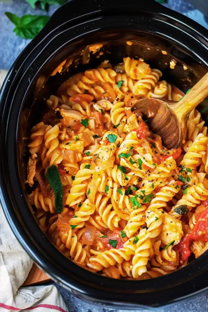 Crock Pot Tuscan Chicken Pasta