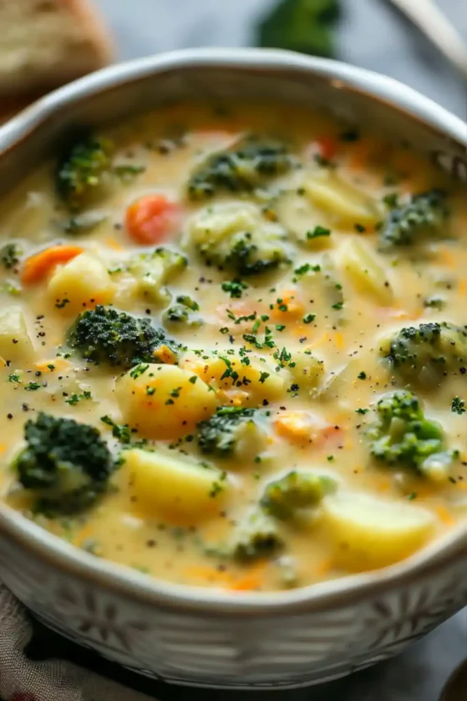 Crockpot Potato Broccoli Cheddar Soup