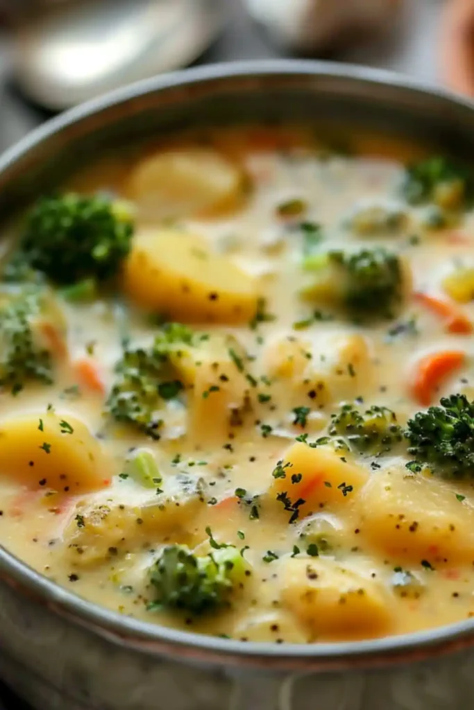 Crockpot Potato Broccoli Cheddar Soup