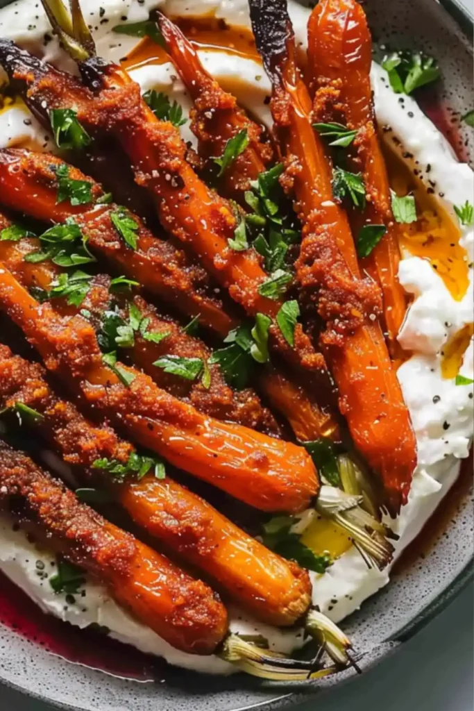 Harissa Roasted Carrots with Whipped Feta