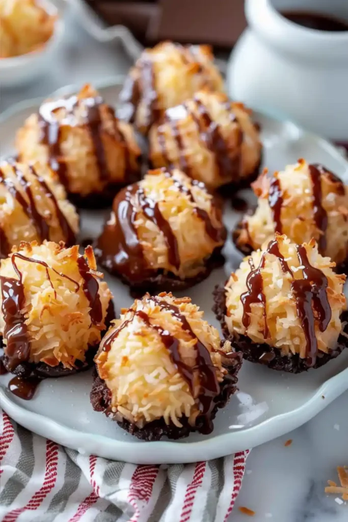 No Bake Salted Caramel Coconut Macaroons