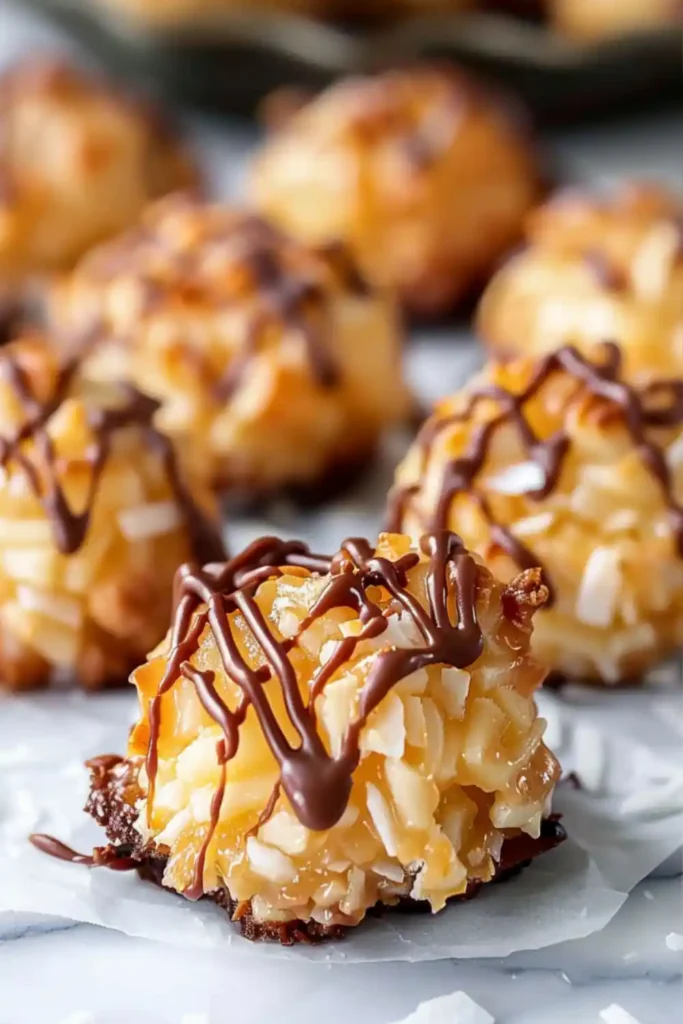 No Bake Salted Caramel Coconut Macaroons