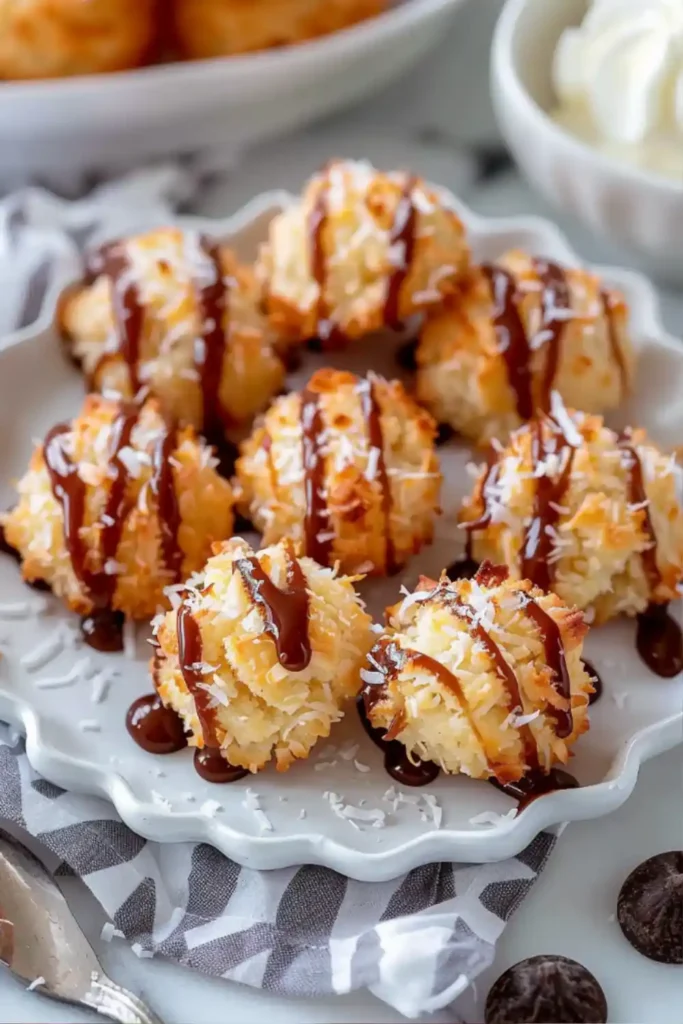 No Bake Salted Caramel Coconut Macaroons