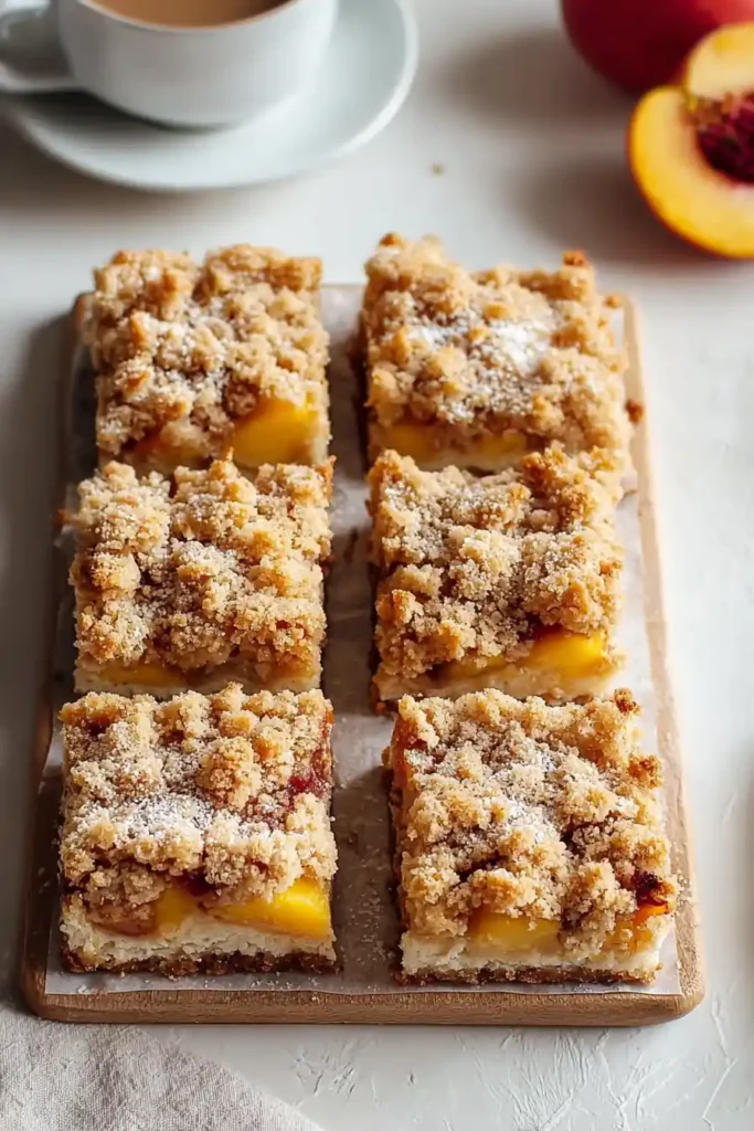 Peaches and Cream Crumble Bars