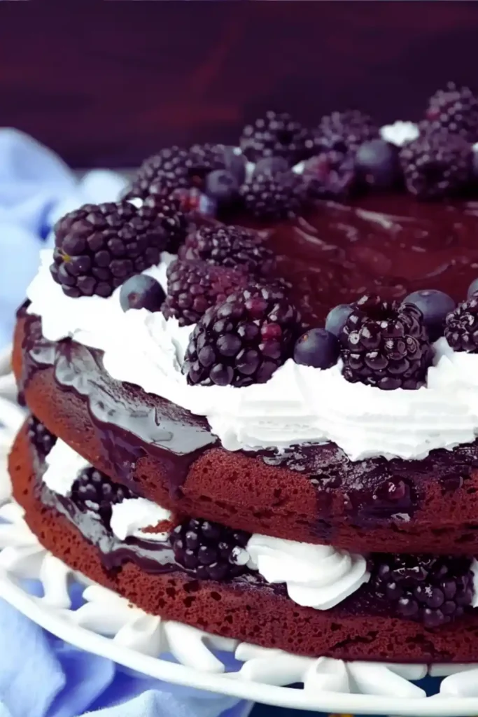 Quick Blackberry Chocolate Cake