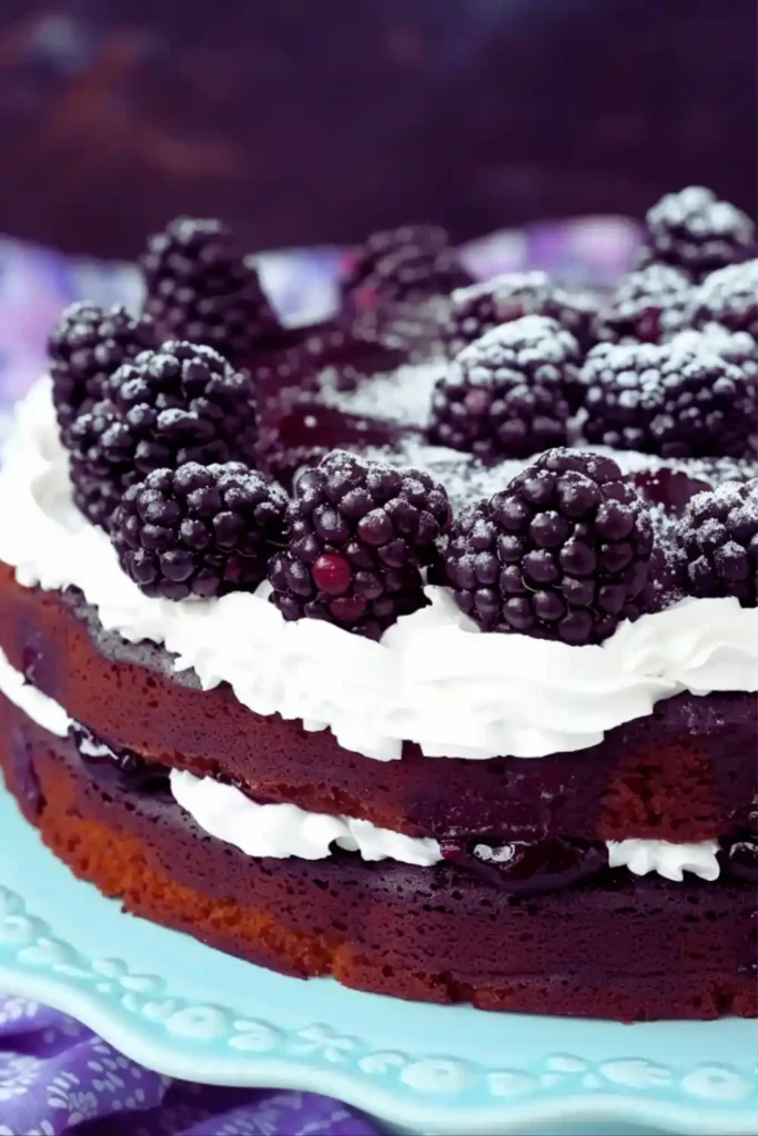 Quick Blackberry Chocolate Cake