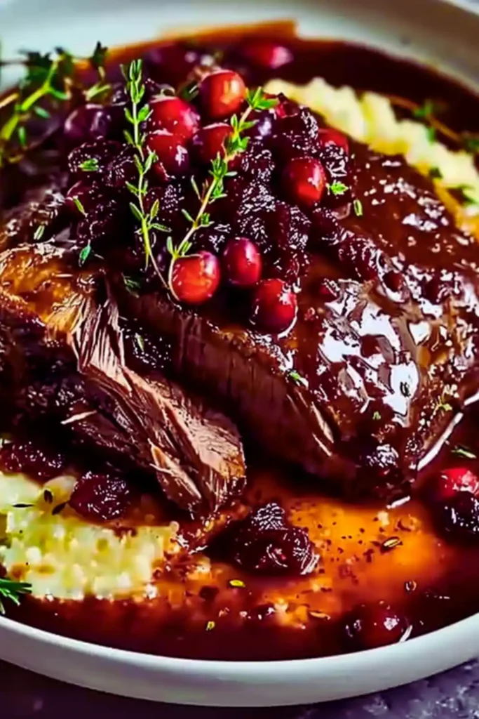 Beef Roast with Cranberry Balsamic Glaze