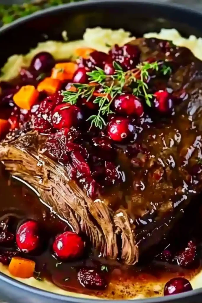 Beef Roast with Cranberry Balsamic Glaze