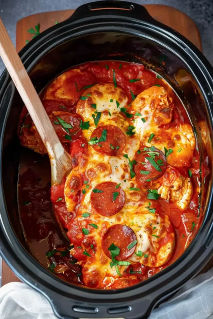 Slow Cooker Pizza Chicken