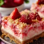 Strawberry Shortcake Cheesecake Bars