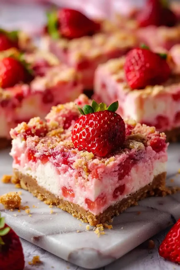 Strawberry Shortcake Cheesecake Bars