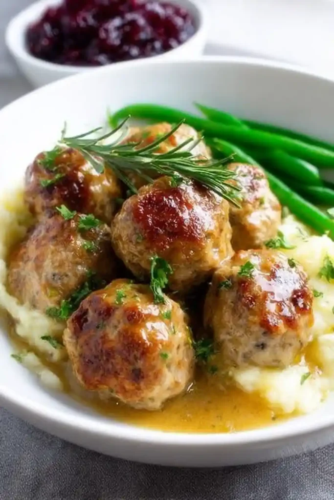 Turkey and Stuffing Meatballs
