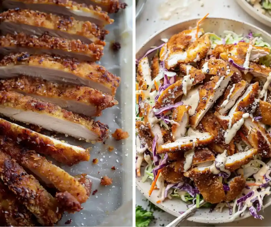 Caesar Salad with Crispy Chicken