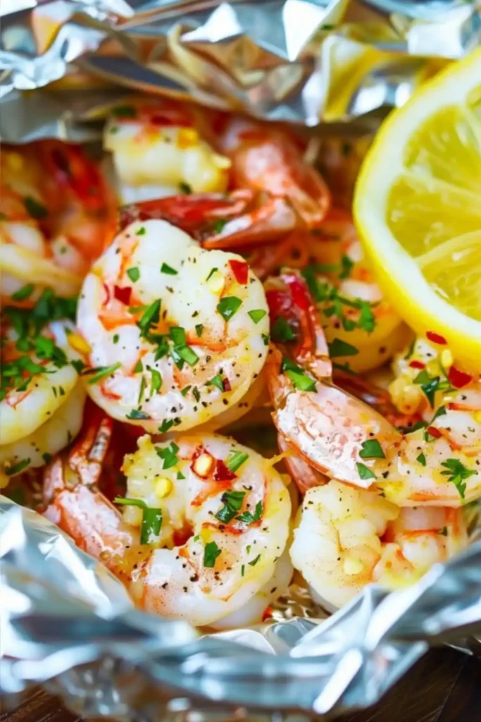 Oven-Baked Shrimp Scampi in Foil Packets