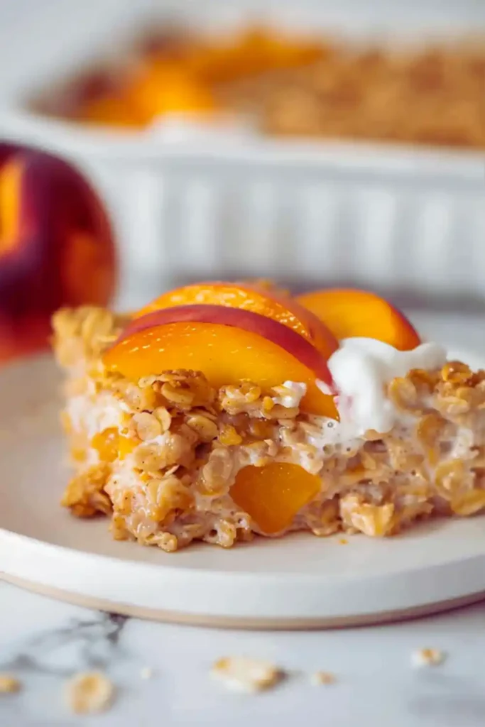 Peaches and Cream Baked Oatmeal