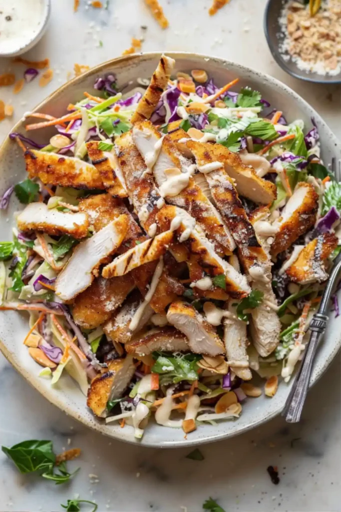 caesar salad with crispy chicken