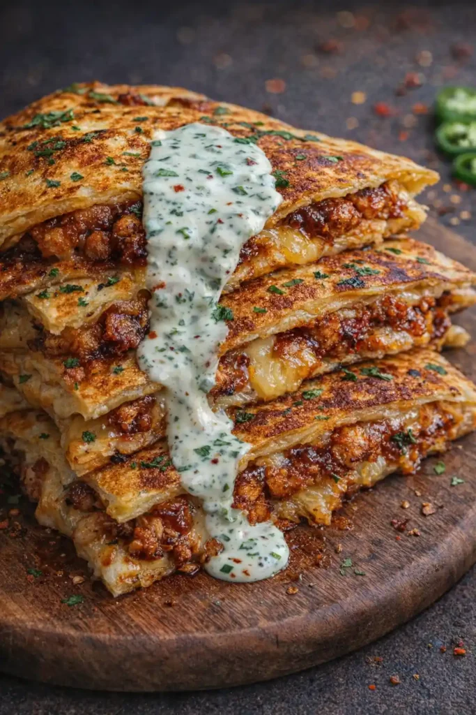 Cheesy Hot Honey Chicken Quesadillas
